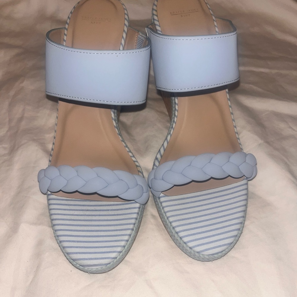 Draper James Light Blue Braided Strap Sandals NEVER WORN!